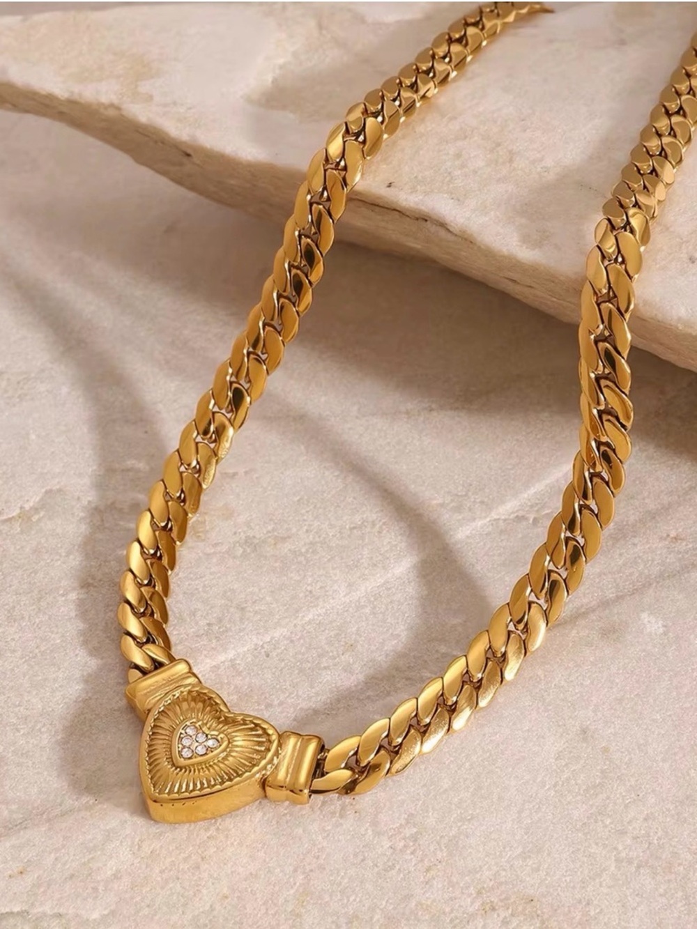 18K Gold Plated Heart Necklace - Picture 3 of 10